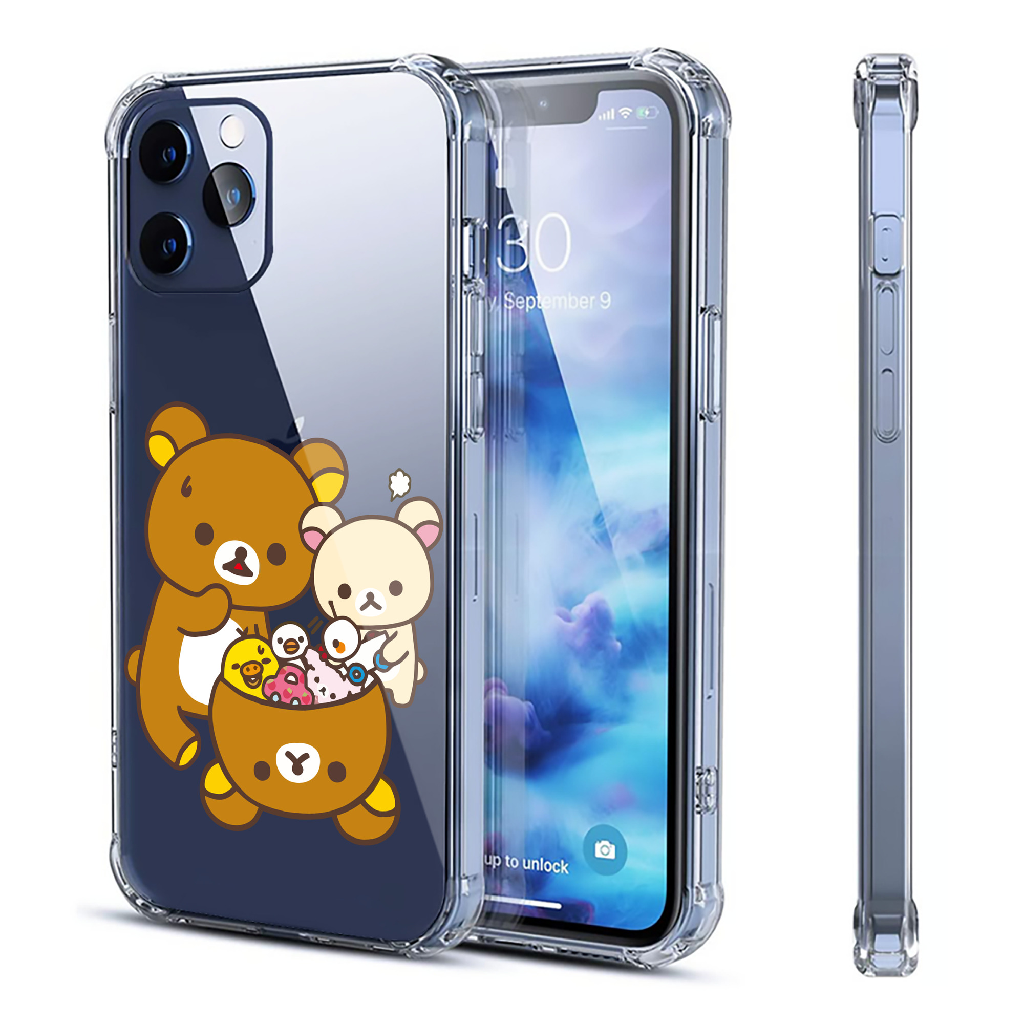 （画像用） リラックマ リラックマ キイロイトリ Rilakkuma Korilakkuma Kiiroitori 【iPhone 12シリーズ対応】透明スマホケース（クリアソフトケース）